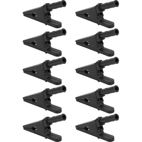 Lot de 10 pinces de test d'alimentation, ouverture de 20 mm, bonne conductivité, type de sécurité, pinces de test avec prises jack de 4 mm, adaptées aux circuits, noires. (1/5)
