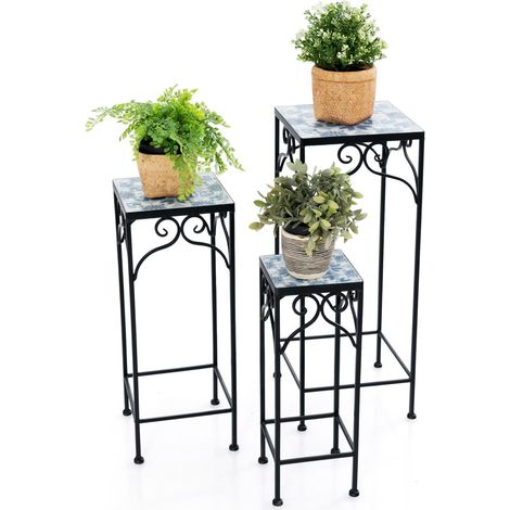 3Pcs Metal Plant Stand Painted Flowerpot Display Rack Nesting Planter Pot Holder (1/5)