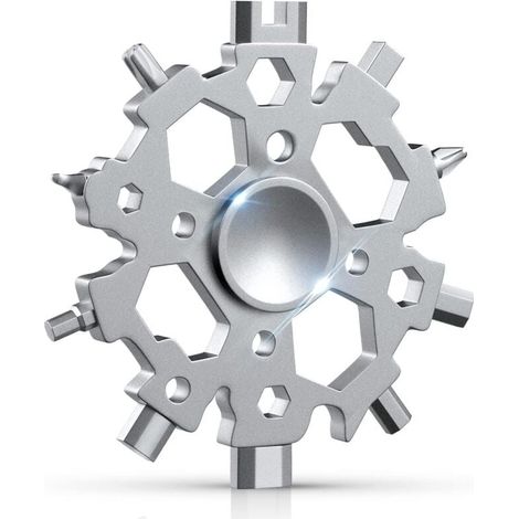 Cadeau Homme, Outil Multifonction Flocon de Neige avec Fonction Fidget Spinner,Équipement de Survie de Poche (1/5)