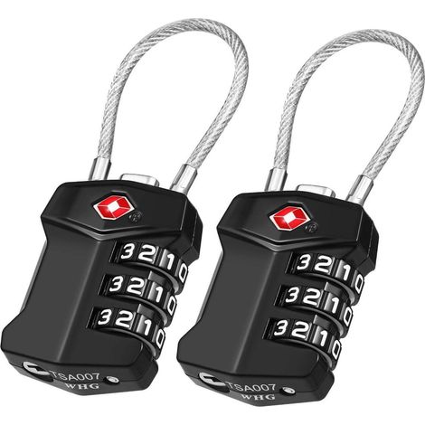 TSA Kofferschloss 2 Stück mit Zahlencode, robust und leicht bedienbar (1/5)