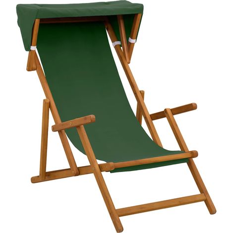 Lettino 3 Posizione Legno di Eucalipto Massello Verde vidaXL (1/5)