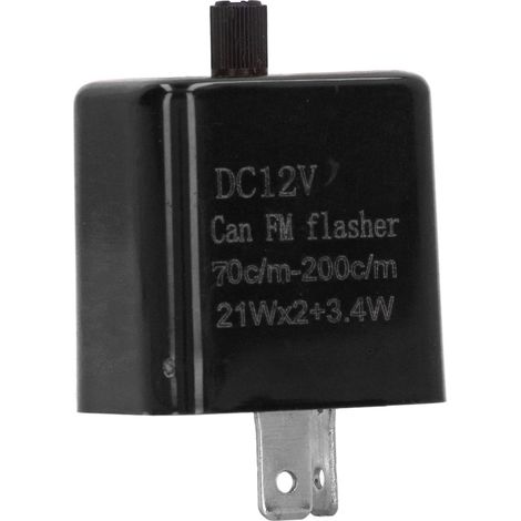 12V 2-poliges Blinkrelais, staubdicht, für LED-Blinker an Motorrädern, schwarz (1/5)