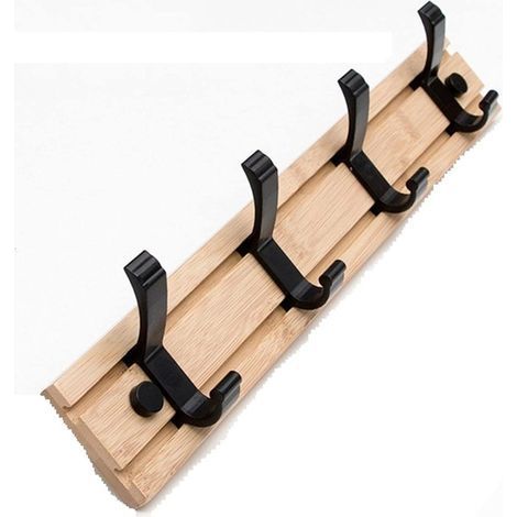 Crochet Mural 4Hooks Wooden Wall Mounted Racks Home Decor Furniture Coat Rack Hat Clothes Hanger Kitchen Wall Brack Hanging Folding Hook Crochet Mural à Suspendre (Color : 4 Hooks) (1/5)