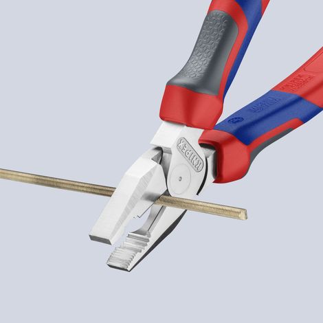 KNIPEX 02 05 180 Pinza universale tipo forte con manici comfort cromata 184 mm
