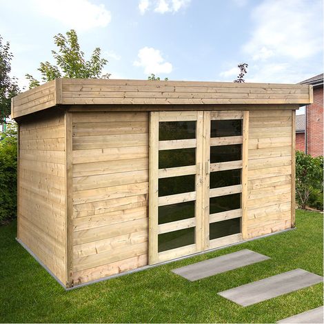 Abri de jardin Stockholm - Option: Sans plancher - Traitement autoclave: Oui (1/2)