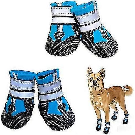Bottes pour chien, lot de 4, bottes imperméables avec sangles réfléchissantes, protège-pattes faciles à enfiler pour petits chiens (1/5)