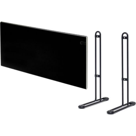 Pack ADAX Radiateur électrique noir - 800 W - 704x370x90mm - Neo Basic NP08 KDT - Pieds pour radiateur P noirs - 195x290mm (1/5)