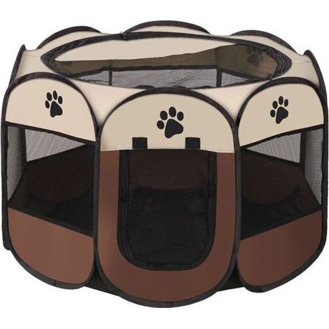 Parc pliable pour chien 73x73x43cm – Enclos intérieur et extérieur – Matériau durable 600D Oxford – Bonne ventilation (1/5)
