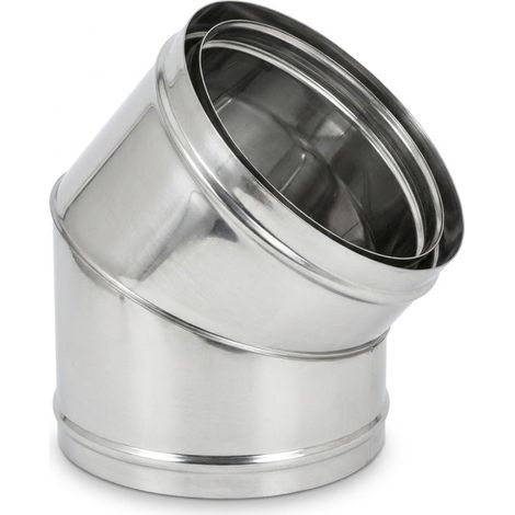 MAKA Curva 45° Canna Fumaria Doppia Parete Aria Inox Inox Ø 400 mm (esterno 450) (1/5)