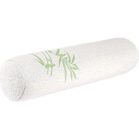 Oreillers cylindriques en bambou pour tour de cou cervical avec housse amovible et lavable pour dormir, voyage, yoga, jambes, dos et lombaires, 45,7 x 10,2 cm
