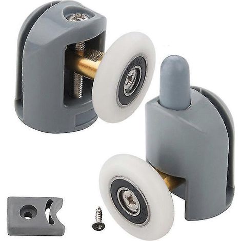 Ensemble de 8 roulettes pour porte de douche, roulettes pour cabine de douche de 23 mm (4 supérieures et 4 inférieures) (1/4)