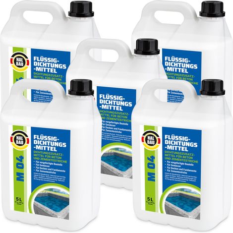 HALBAU Flüssiger Dichtungsmittel für Beton Zementestrich Mörtelzusatzmittel Plastifizierer M04 - 25L