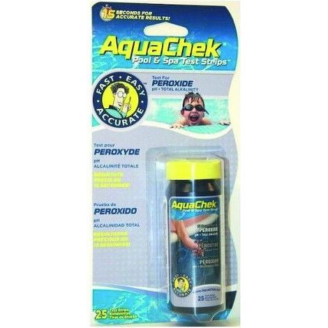 Bandelettes test eau piscine AQUACHEK analyse Peroxyde liquide/pH/TAC - x 50