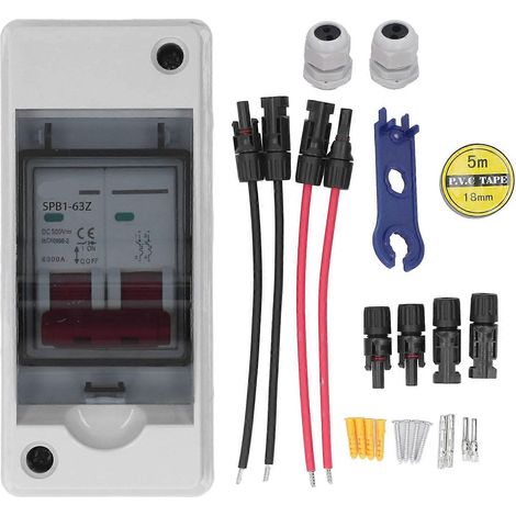 Solar-PV-Trennschalter mit IP65 wasserdichtem Verteilerkasten, Mini-Leistungsschalter-Kombinationskasten, DC 500 V, 32 A (1/5)