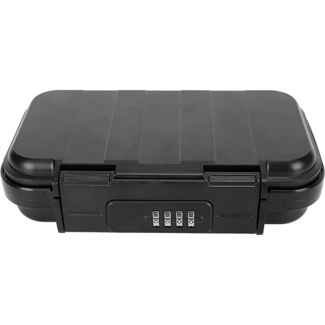 Coffre-Fort Portable, Mini Coffre-Fort De Voyage à Combinaison De Mot De Passe à 4 Chiffres avec Câble en Acier Amovible Coffret De Sécurité Personnel Antivol étanche pour Voiture (1/5)