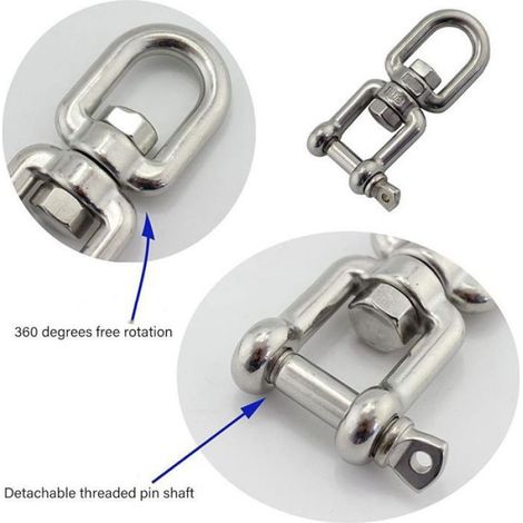 Émerillon de chaîne ancre - Acier inoxydable 304 Anti torsion - Bateau et marine - 6mm (1/5)