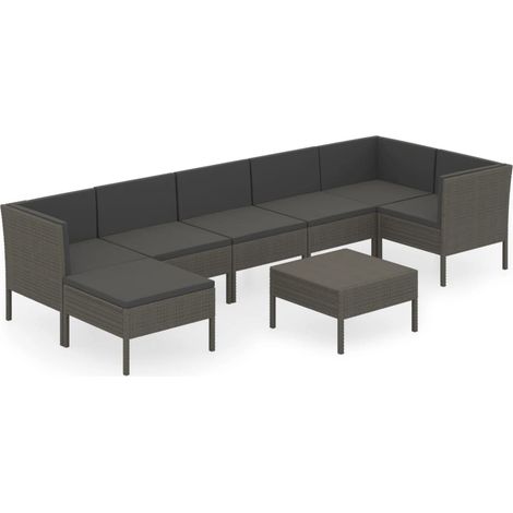 Maison Exclusive - 8-tlg. Garten-Lounge-Set mit Auflagen Poly Rat