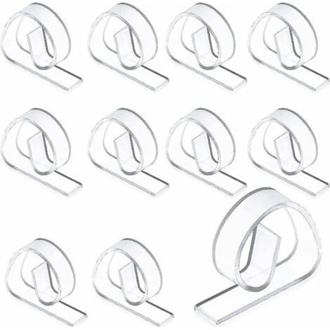 12 pinces de table en plastique transparent, clips de nappe réglables pour nappes épaisses, fixations invisibles pour table de pique-nique, fête et maison, lot de 12 (1/3)