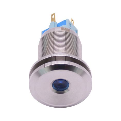 Includes waterproof stainless steel 25mm opening 6-pin with light blue smart toilet metal button switch (1/3)