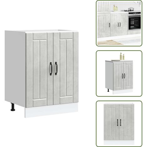 vidaXL Meuble de base de lavabo Lucca gris béton bois ingénierie (1/5)