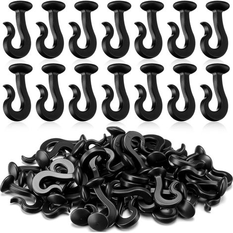 Lot de 100 Crochets Plats Invisibles pour Rideaux de Pergola et Stores – Fixation pour Rails, Auvents, Abri de Jardin et Moustiquaires-lsw