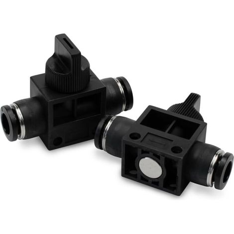 5 pezzi Tubo da 10 mm OD Valvola a sfera per controllo del flusso d'aria Raccordo pneumatico dritto a innesto rapido (1/4)