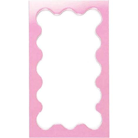 Miroir de maquillage rectangulaire ondulé de style nordique, à poser sur un bureau ou à accrocher dans une salle de bain, une chambre ou une entrée. (1/5)