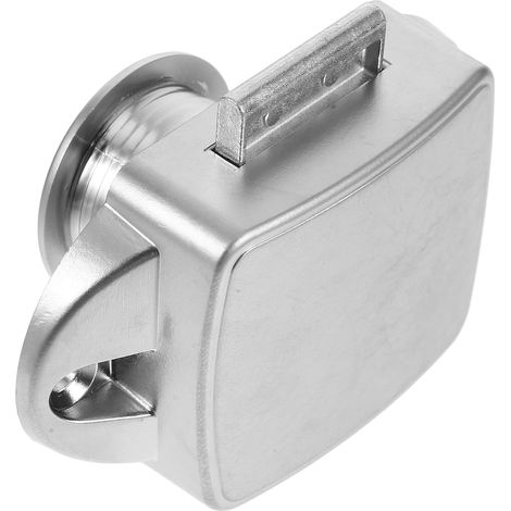 Serrure à Bouton-poussoir Ronde pour Armoire, Alliage de Zinc, Argenté (1/5)