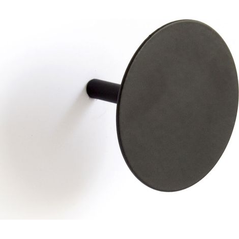Homemaison – Patère à fixer colorée noir 68 mm – Métal époxy – Pour fixation murale – Accroche serviettes et vêtements