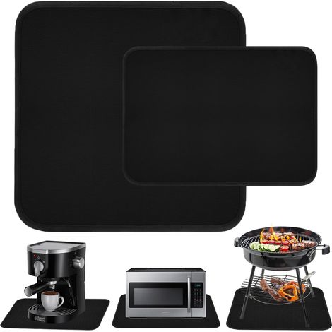Lot de 2 tapis résistants à la chaleur 60 x 60 cm et 38 x 45 cm - Tapis de protection contre la chaleur pour friteuse à air chaud, machine à café et plaque à induction - Antidérapant et imperméable (1/5)