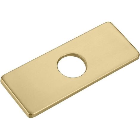 Plaque de robinet en acier inoxydable pour robinet à trou unique comme base pour distributeurs de savon ou accessoires, 15,2 cm (doré) (1/5)