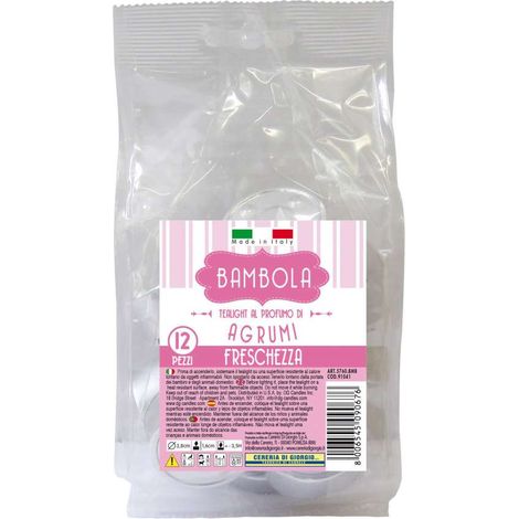 CERERIA DI GIORGIO Tealight Profumati Rosa Agrumi 12 Pz per Decorazione
