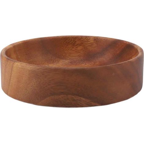 Bol de service à fruits - Bois - Multifonctionnel pour collations et salades - 1 pièce - Bois naturel (1/5)