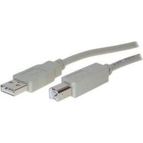 Câble USB 2.0 - Mâle A à Mâle B - 5,0 m - 480 Mbps - Compatible USB 1.2/2.0 - Blindé Tressé - Gris