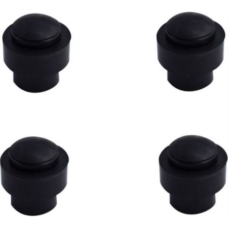 Butée de porte Alu noir lot de 4, 43x46 mm butée de porte en caoutchouc en acier inoxydable sans perforation, butée de porte tampon, butée de porte anti-collision (1/3)