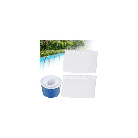 20 Pièces Chaussette Skimmer Piscine, Reutilisable Filtres en Tissu de Nylon Élastique, Blanc Filtre Skimmer Piscine pour Feuilles, Cheveux, Pollen (1/5)