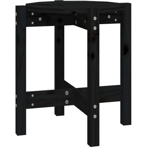 Table d'appoint design simple Ø 42,5 x 45 cm bois massif de pin noir DEC039898 (1/5)