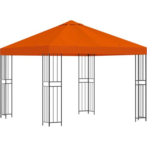 Gazebo 3 x 3 m Arancione Poliestere e Acciaio 190 gsm vidaXL (1/5)