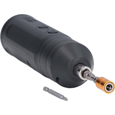 Tournevis électrique sans fil mini rechargeable USB-C 3.6V avec 3 accessoires ABS noir argent or (1/5)