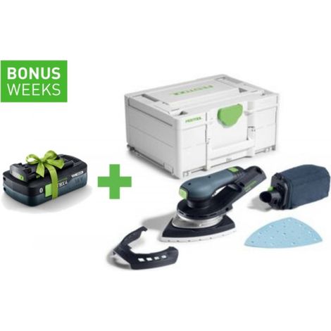 Festool – Ponceuse orbitale sans fil 18V – Moteur EC 2.0 – Vitesse réglable 6000-10000 min⁻¹ – Patin 145x195mm pour surfaces planes