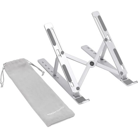 Soporte para portátil con 6 ángulos ajustables se adapta a portátiles de entre 10 y 15,6 pulgadas, Plateado, 23,9 x 16,5 x 3,9 cm (1/5)