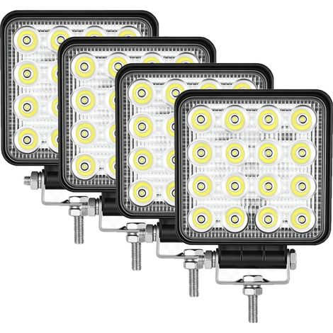 Luz de trabajo LED, resistente al agua, brillo de 3400-4800 lúmenes, paquete de 4, haz de luz concentrado (1/2)