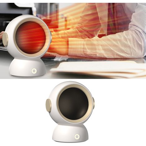 Chauffage soufflant portable, silencieux, à chauffage rapide, mini chauffage d'appoint, prise UE 220 V, blanc, idéal pour le bureau ou la table. (1/5)