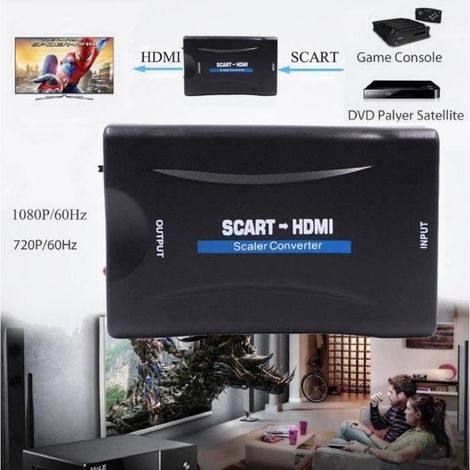 Convertisseur Scart vers HDMI Adaptateur Péritel vers HDMI 1080P pr Smartphone Box Décodeur STB PS3 PS4 SKY HDTV Lecteur DVD Blu-r (1/4)