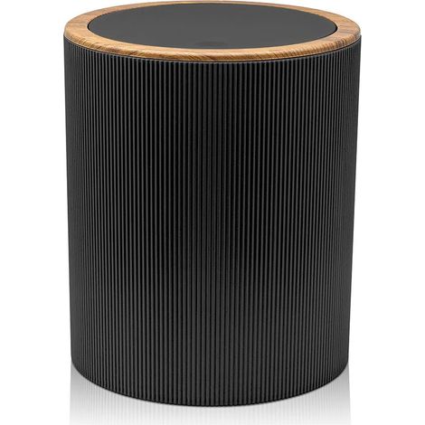 Pattumiera 5lt Nero coperchio basculante dettagli effetto legno Blob (1/5)