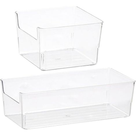Büro 2 pièces Acryl Aufbewahrungsboxen pour Schubladen Multifunktionale Organizerboxen