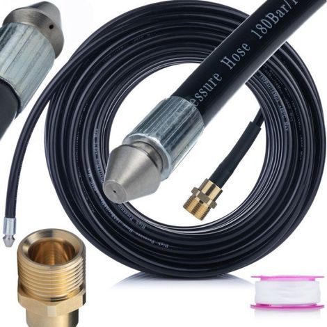Tuyau De Nettoyage Canalisation - 30 M - M22 - 160 Bar - 60 C - Buse 1+3 - 1 Piece (1/5)
