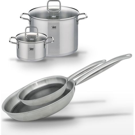 Lot Poêle 28cm & 24cm et Faitout 26cm & 20cm Elo Relief Solution (1/5)