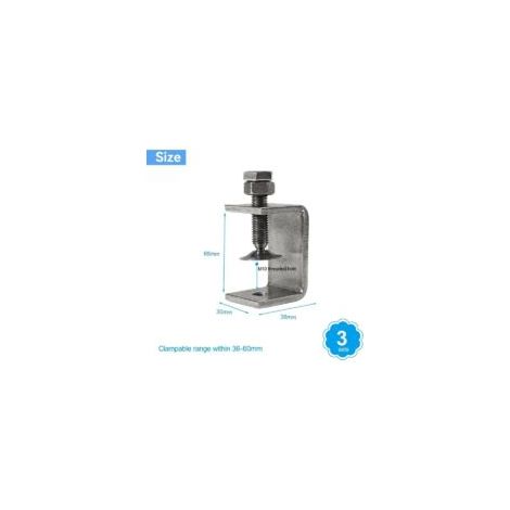 Set di 3 morsetti a C da 65 mm per impieghi gravosi in acciaio inox 304, per morsetti, pinze e tenditori, utensili per la lavorazione del legno, fai da te e riparazioni auto - Crezuo