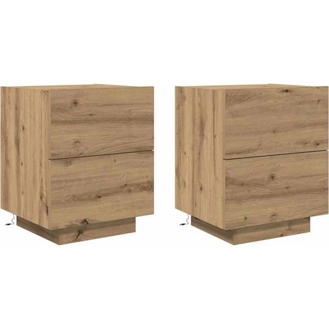 Maison Exclusive - Armadio da Notte 2 pcs Rovere artigianale 45 x 40 x 55 cm